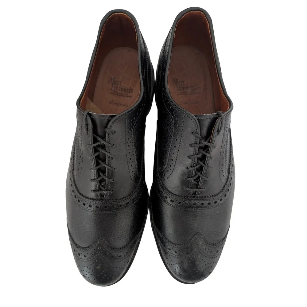 Allen Edmonds Wingtip Oxford Dress Shoes Black Leather Lace Up Men 11 USA‎